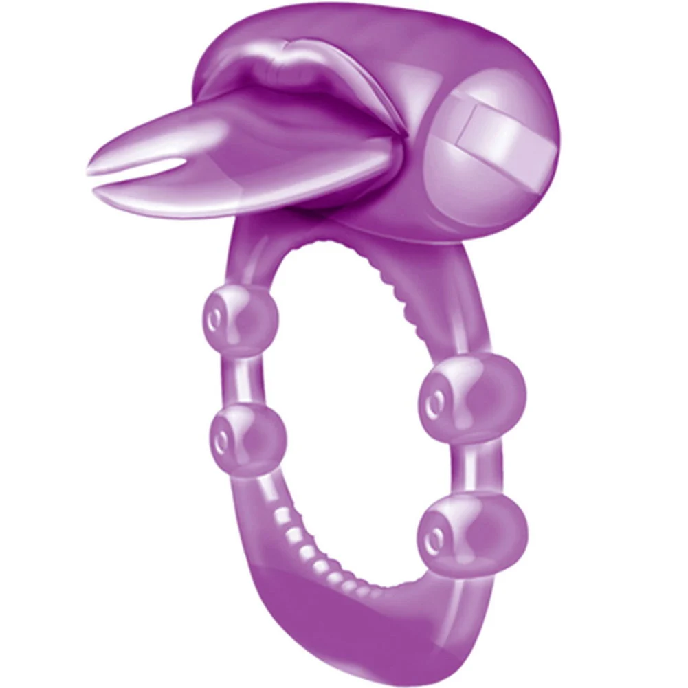 Hott Products Xtreme Vibes Forked Tongue Silicone Penis Ring, Purple