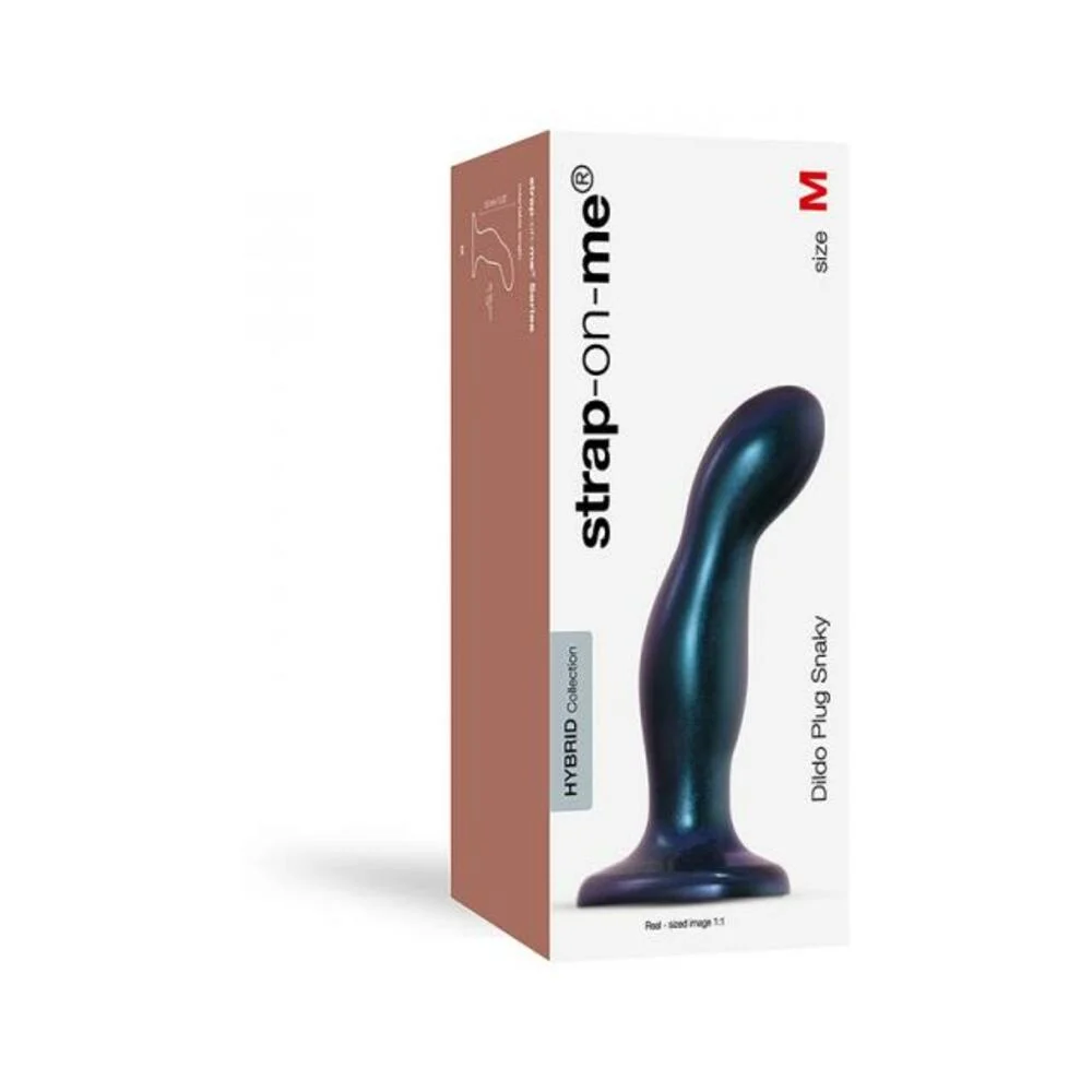 Hybrid Collection Snaky Dildo Plug Metallic Blue M
