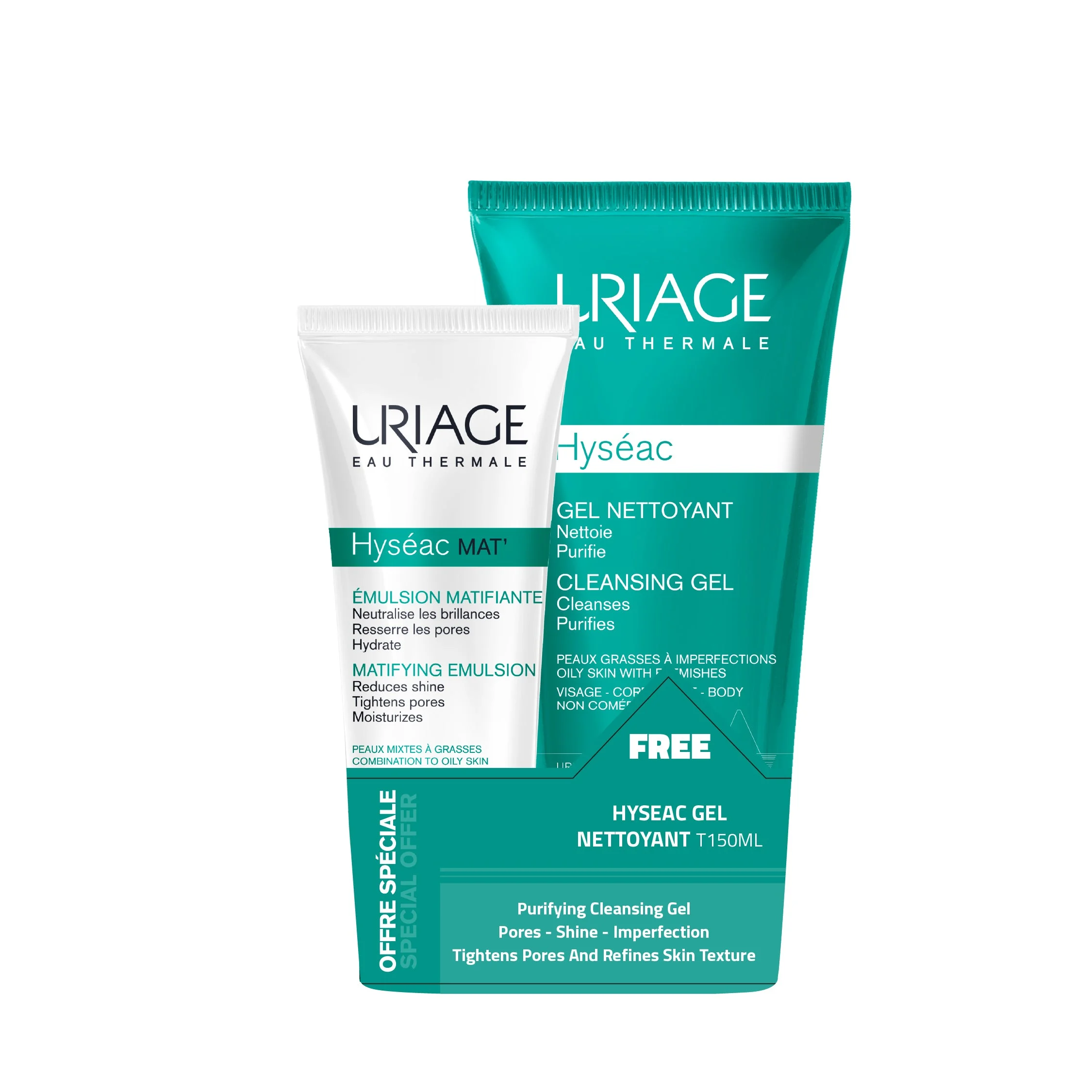 Hyseac Gel Creme Matifiant 40 ML + Hyseac Cleansing Gel 150 ML for Free