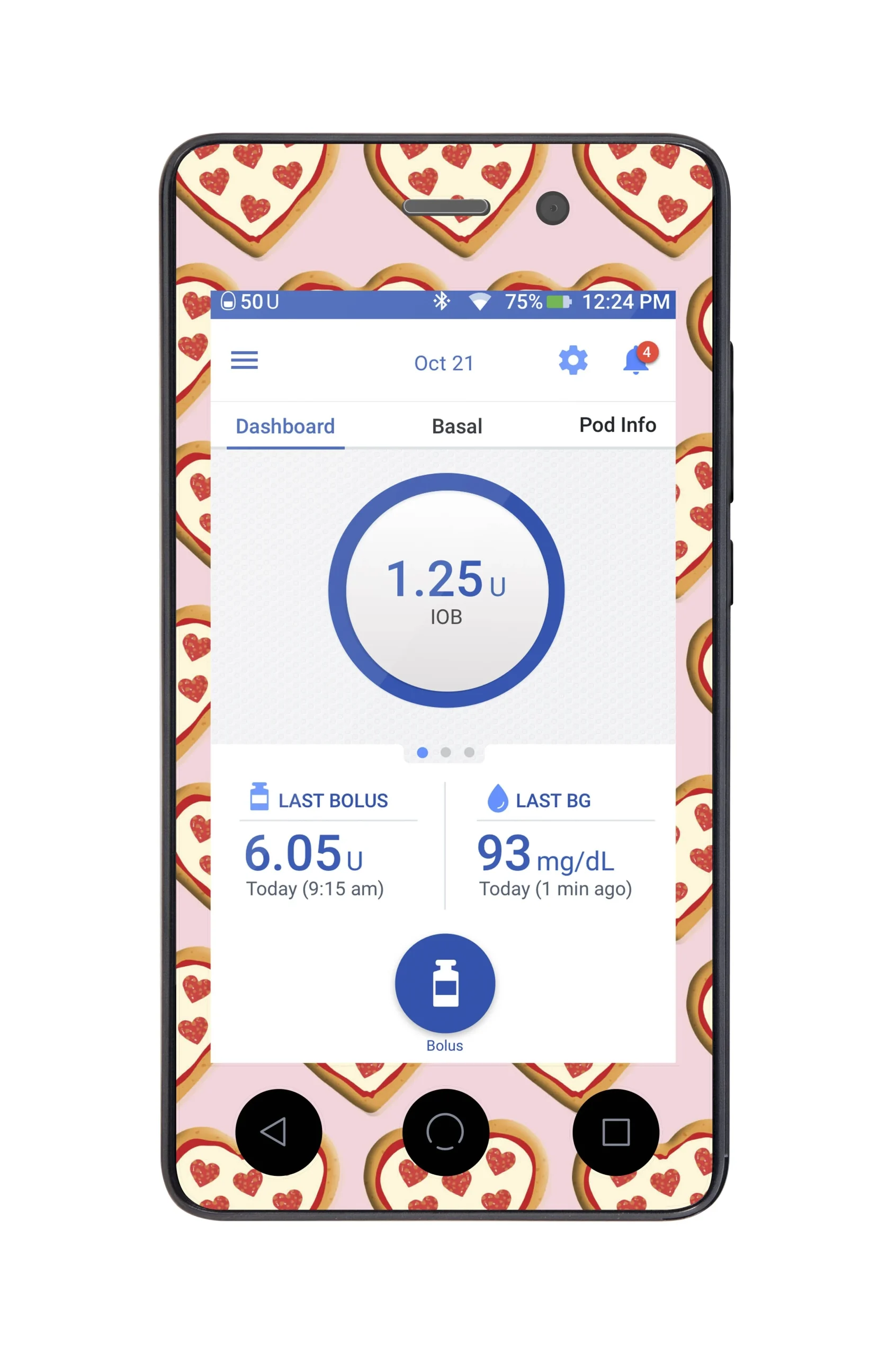 I Heart Pizza Sticker for Omnipod DASH PDM – Pump Peelz