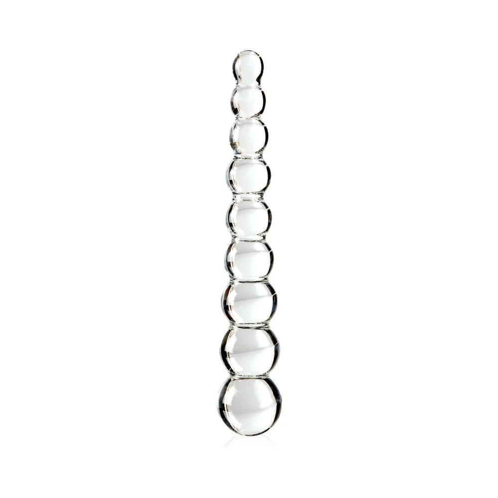Icicles No. 2 Beaded 8.5 in. Glass Dildo Clear