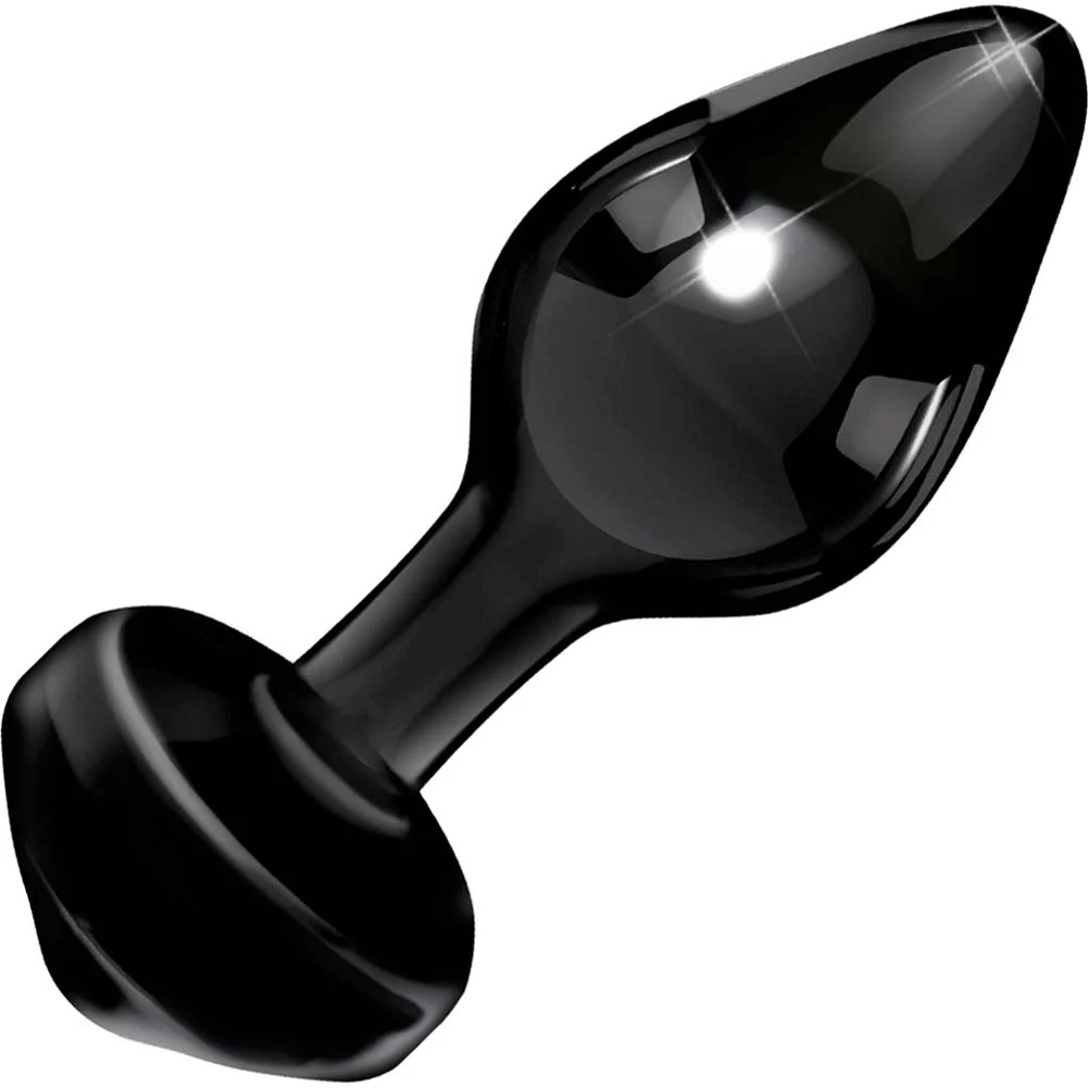 Icicles No 44 Glass Butt Plug, 3.25", Black