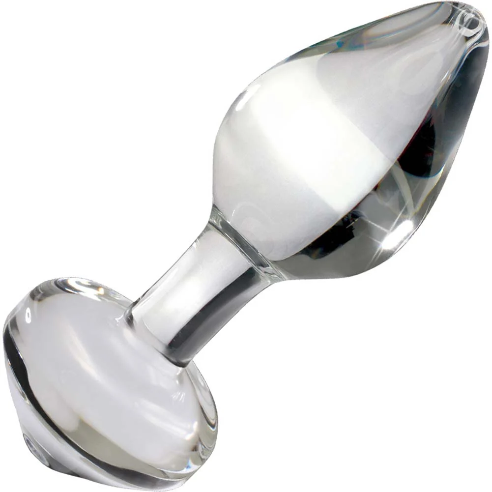 Icicles No 44 Glass Butt Plug, 3.25", Clear