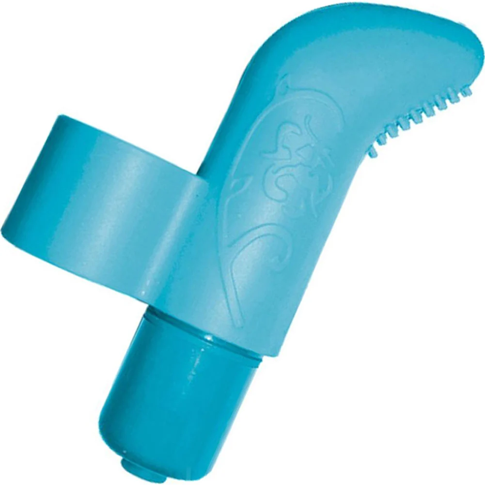 Icon S-Finger Silicone Clitoral Vibrator, 3", Blue