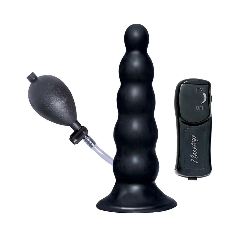 Inflatable Vibrating Anal Expander Plug Black