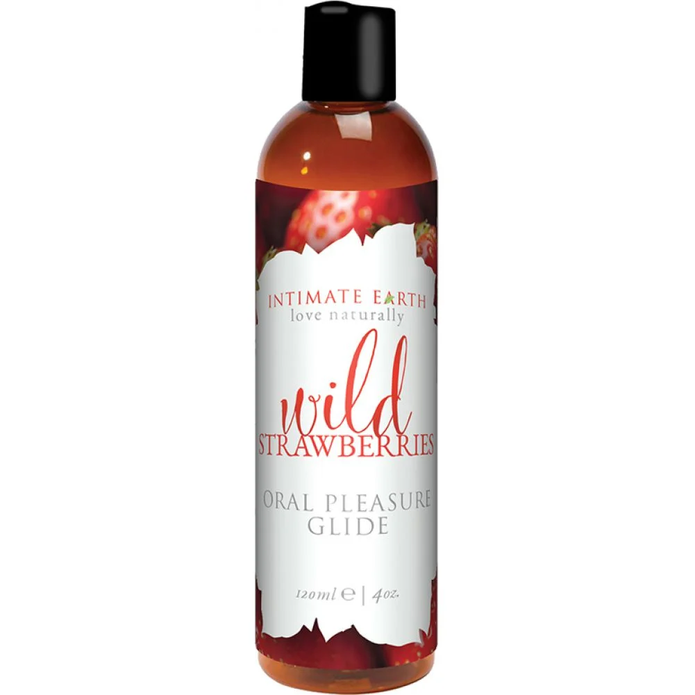 Intimate Earth Oral Pleasure Glide, 4 fl.oz (120 mL), Wild Strawberries