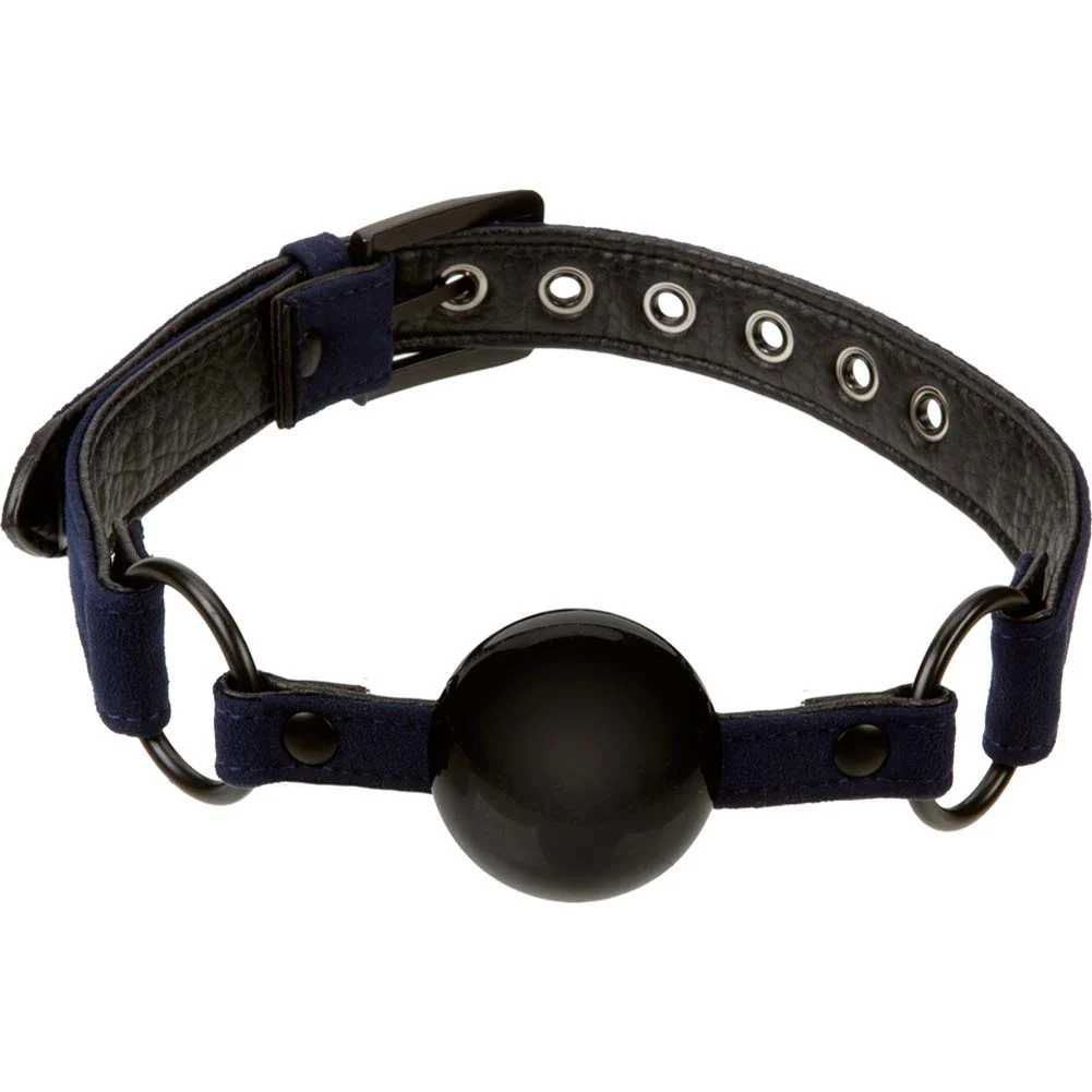 James Deen Black & Blue Hush Ball Gag, 1.7" Diameter, Black/Blue