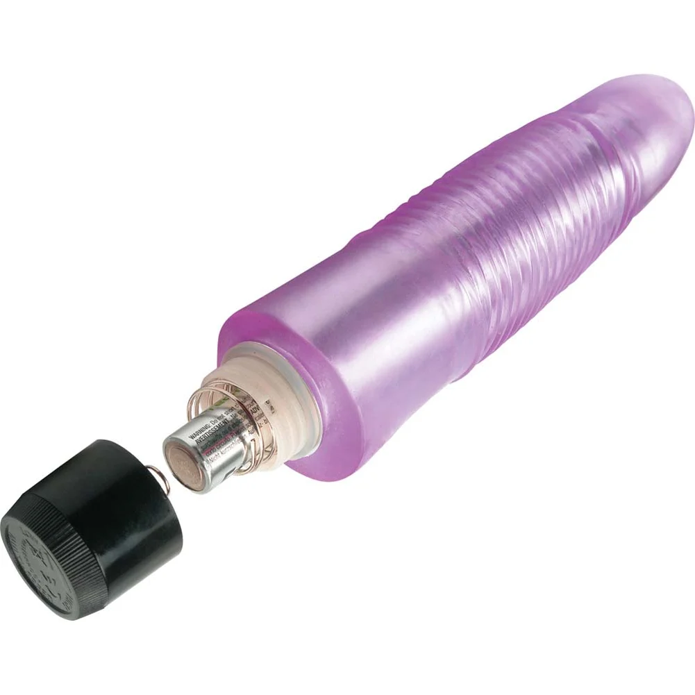 Jelly Gems No 1 Ribbed Personal Vibrator, 7.25", Assorted Colors