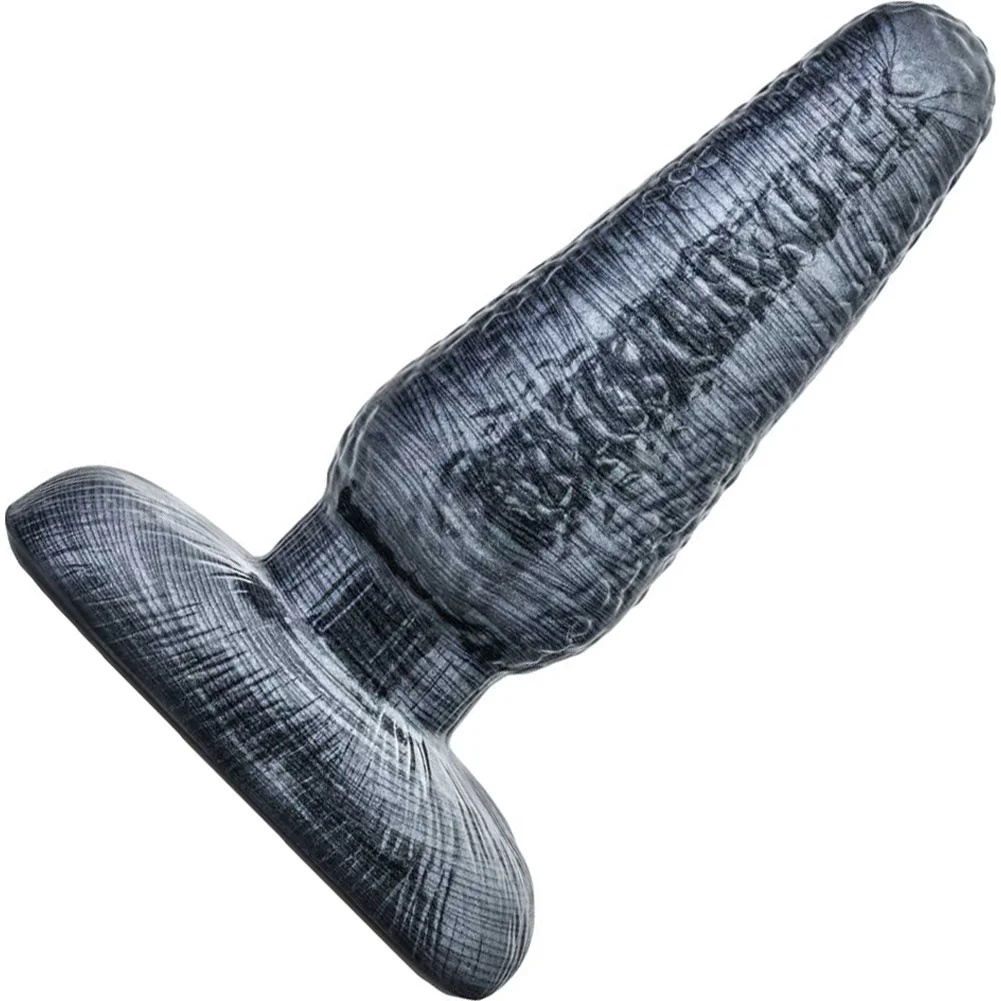 Jet Tapered Anal Plug, 5", Carbon Metallic Black