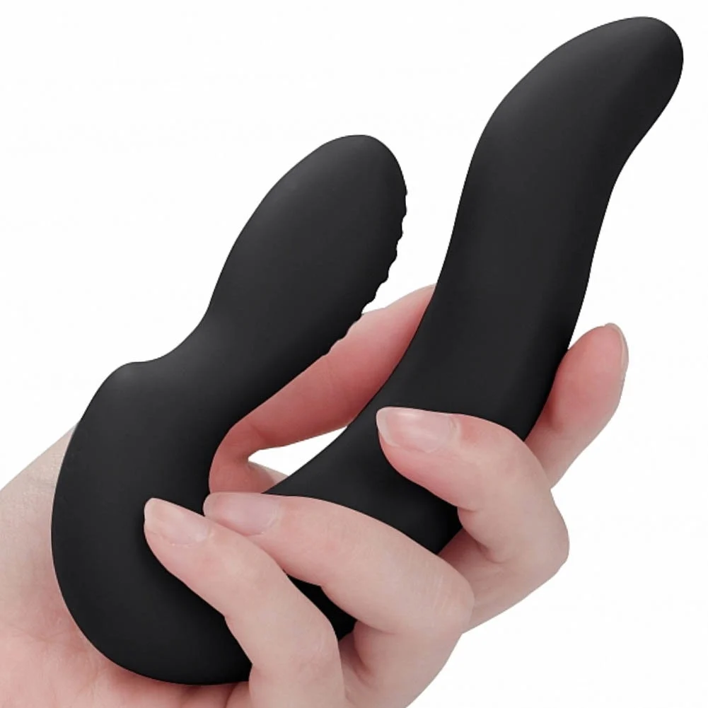 Jil Hayden Couples Silicone Rabbit Massager, 6", Black