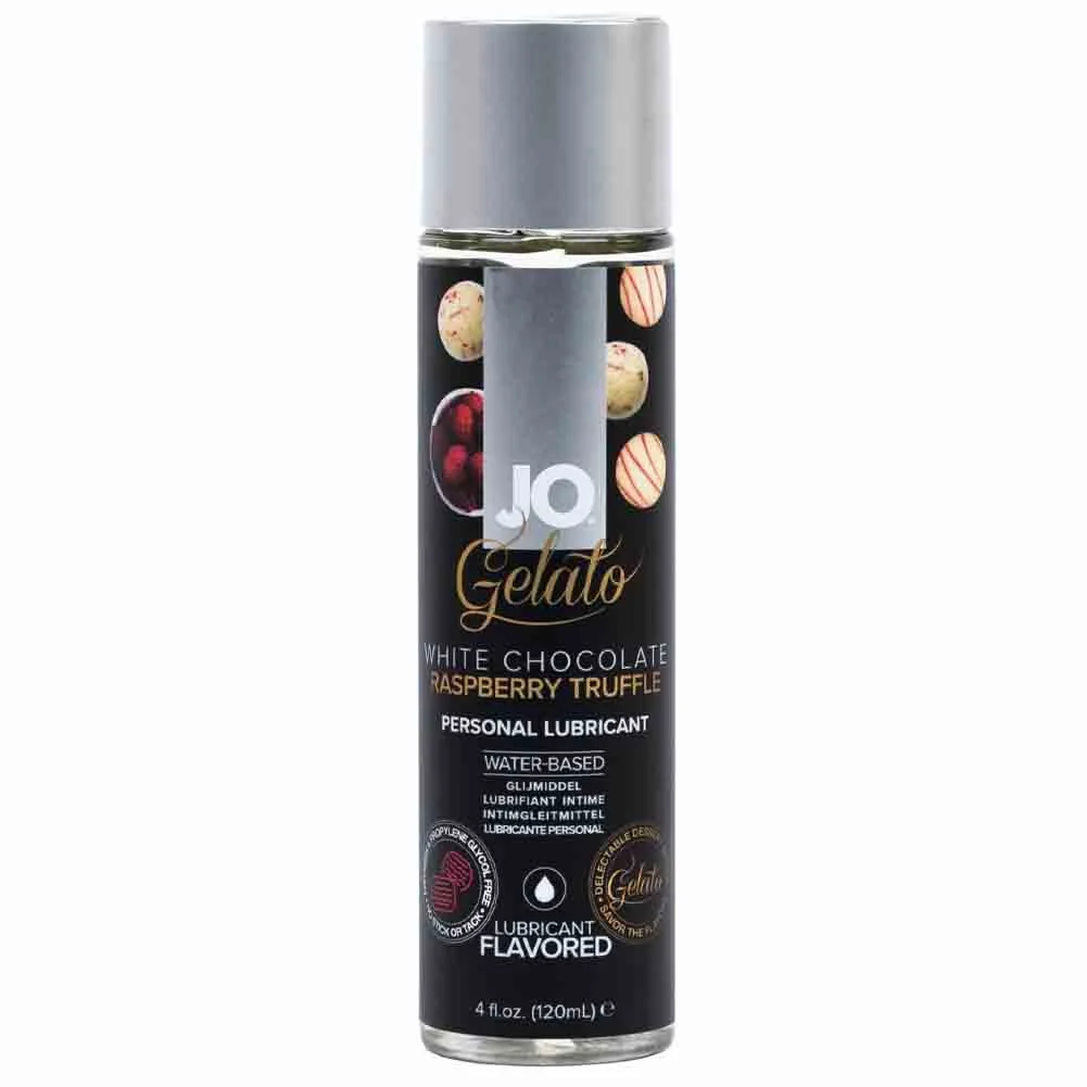 JO Gelato Flavored Personal Lubricant, 4 fl.oz (120 mL), White Chocolate Rasberry Truffle