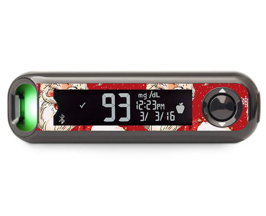 Jolly Old Saint Nick Bayer Contour© Next One Glucometer Sticker - Pump Peelz