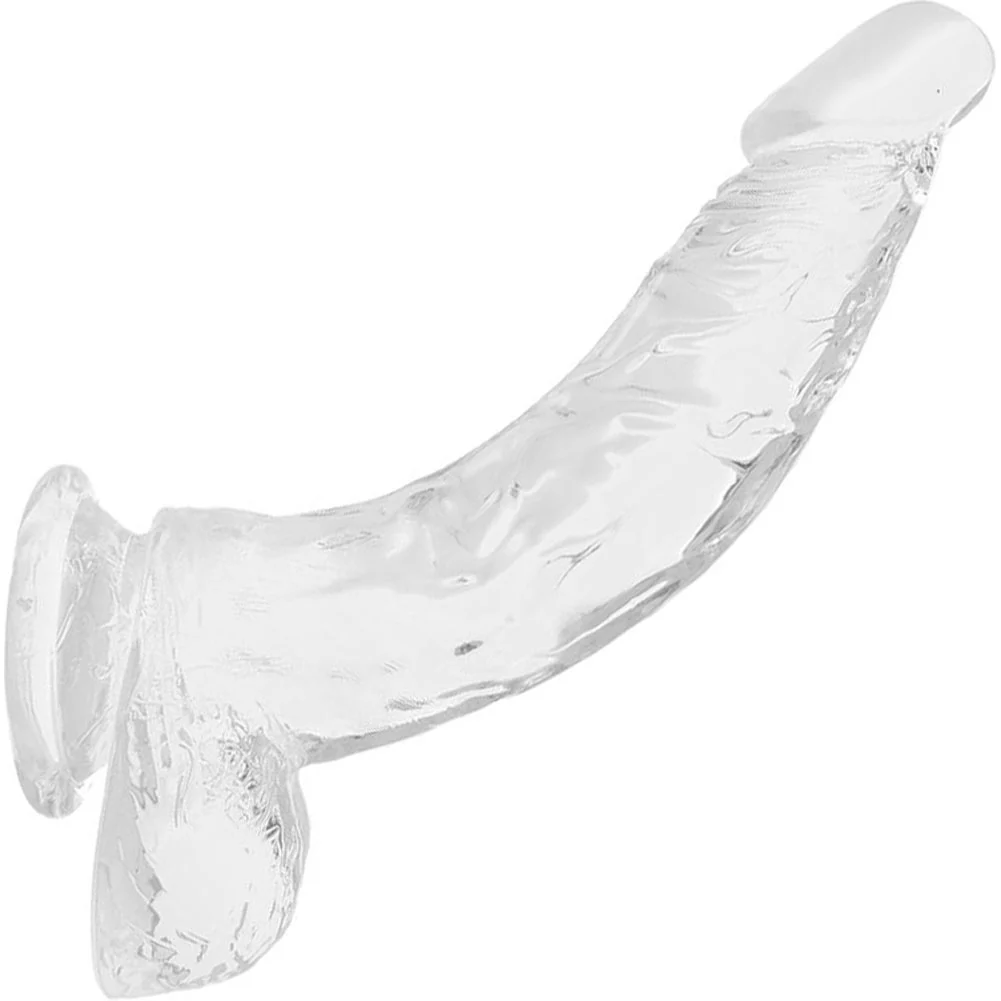KingCock Clear Dildo with Balls, 7.5", Clear