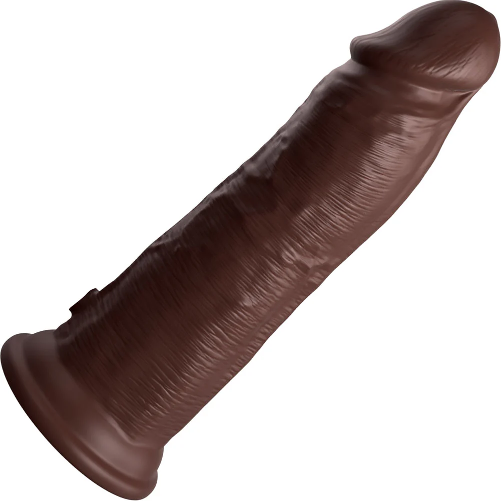 KingCock Elite Dual Density Realistic Silicone Dildo, 8", Chocolate