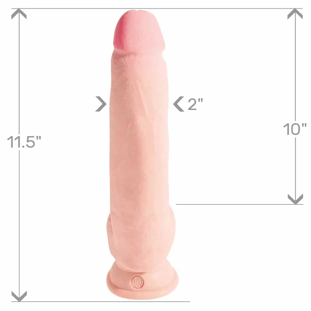 KingCock Plus Triple Density Ballsy Dildo with Suction Cup, 10", Vanilla