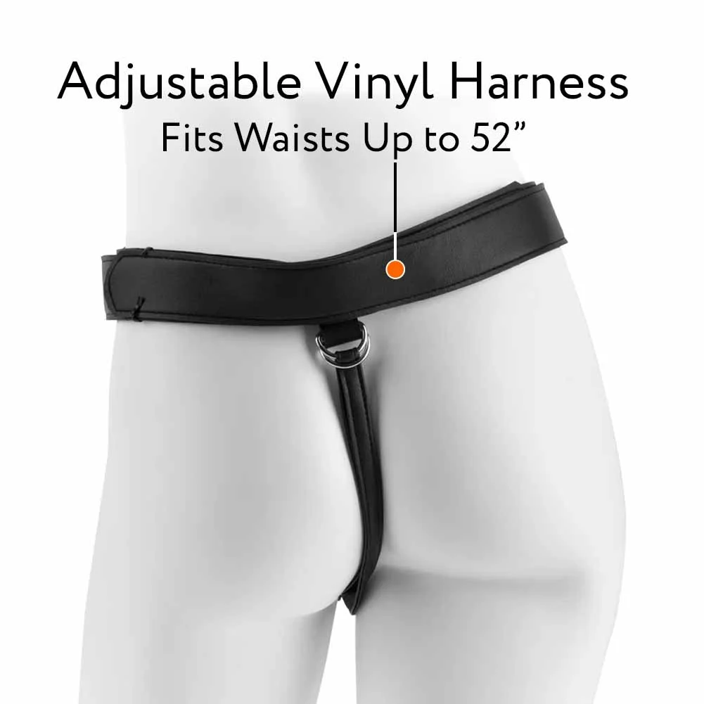 KingCock Strap-on Harness Set with Curved Dildo, 7", Vanilla