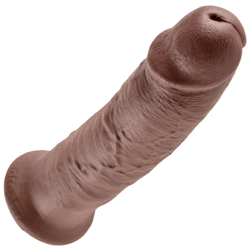 KingCock Thick Realistic Dong with Suction Cup, 10", Chocolate
