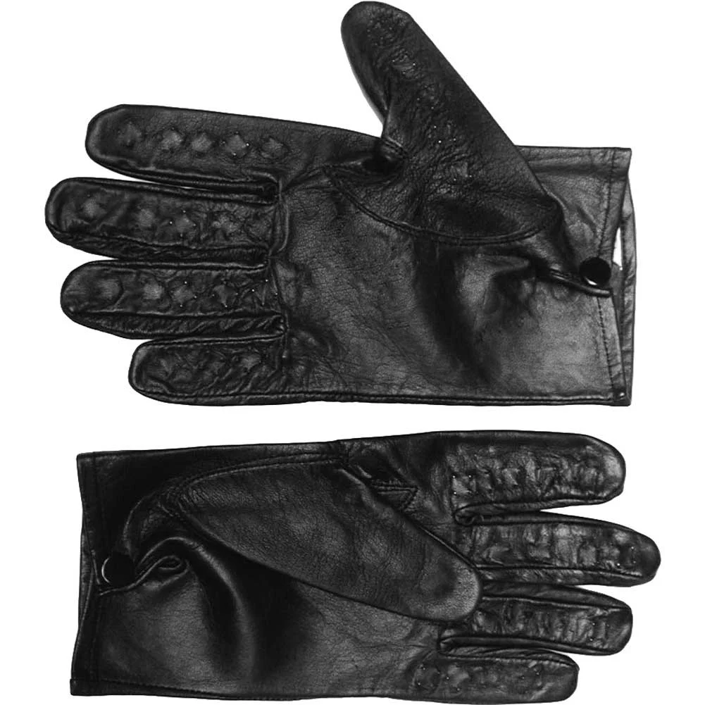 KinkLab Classic Leather Vampire Gloves with Spikes, Medium, Black