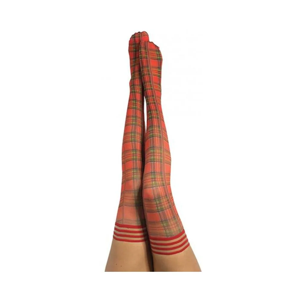Kixies Grace Plaid Thigh-high Red Size B