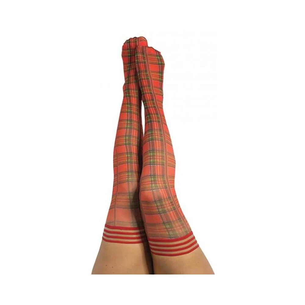 Kixies Grace Plaid Thigh-high Red Size C