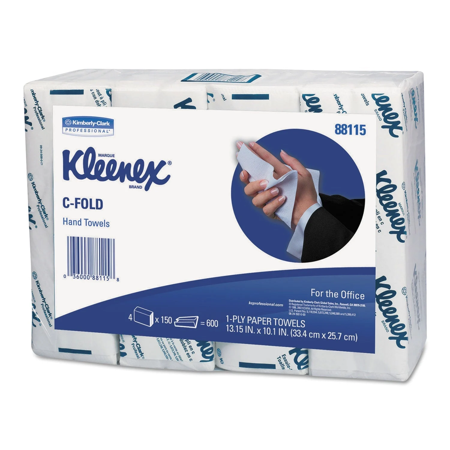 Kleenex C-Fold Paper Towels for Business, Absorbency Pockets, 10.13 x 13.15, White, 150/Pack, 16/Carton