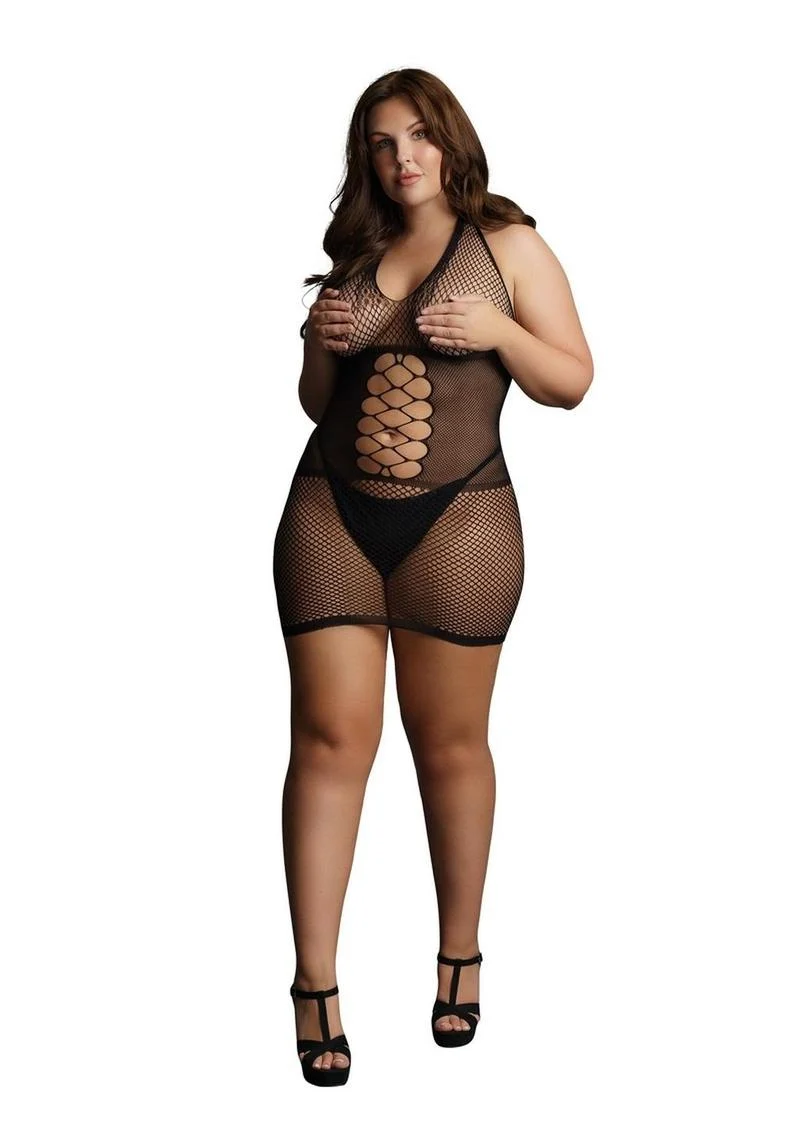 Le Desir Peek-A-Boo Fishnet Dress