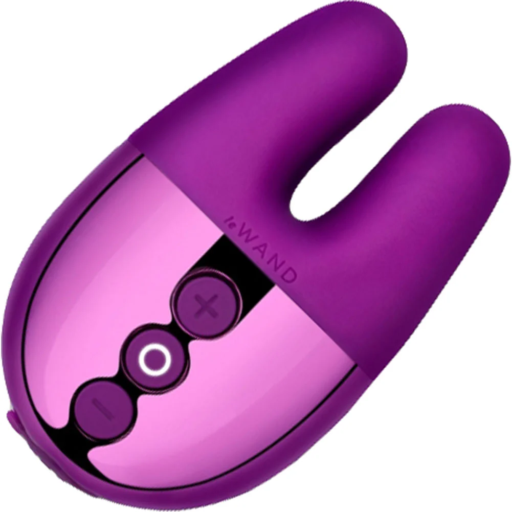 Le Wand Chrome Double Vibrator, 3.34", Dark Cherry
