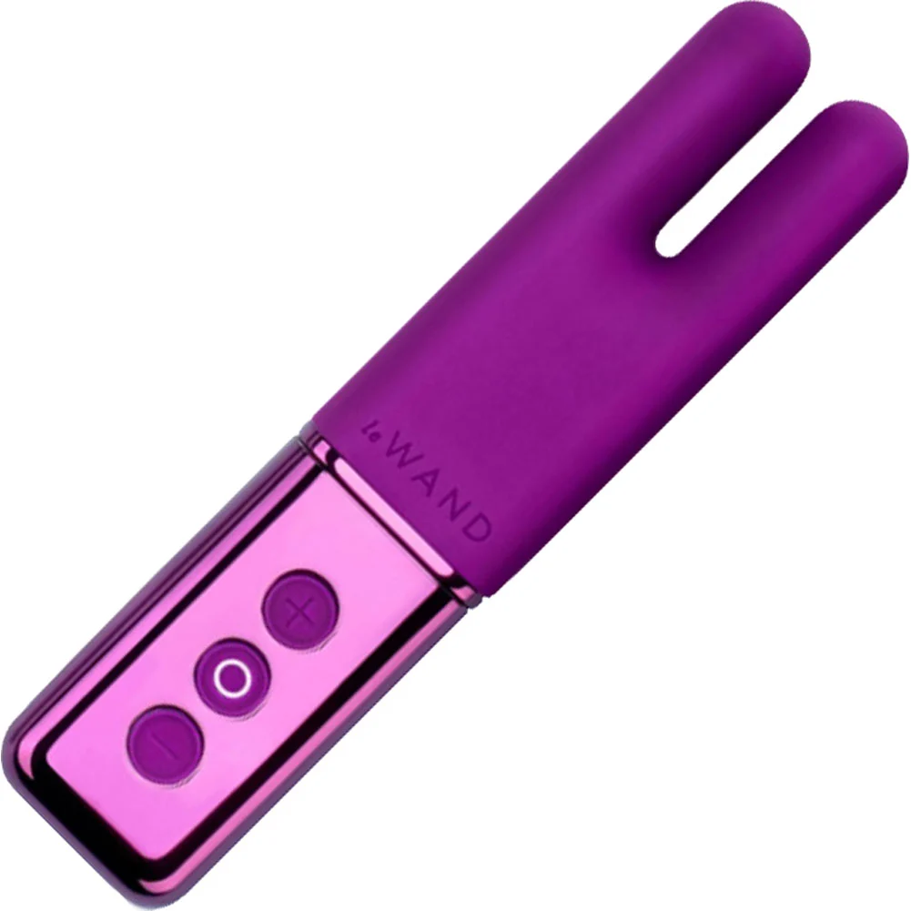 Le Wand Deux Stylish Clitoral Vibrator, 4.5", Dark Cherry