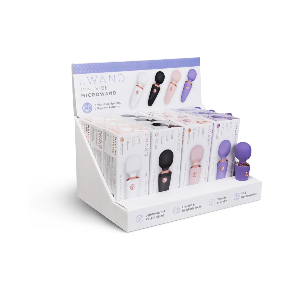 Le Wand Mini Micro Wand Prepacked 12-Piece Counter Display with Tester