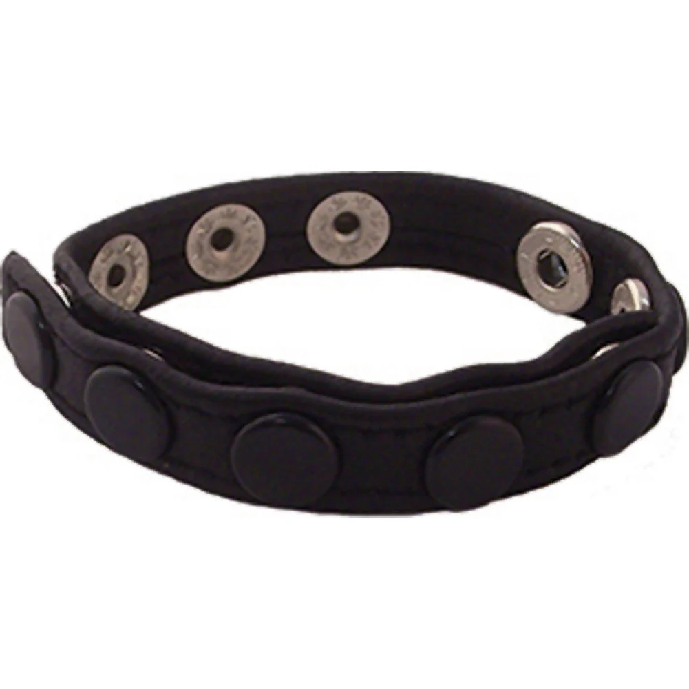 Leather Multi Snap Penis Strap, Black