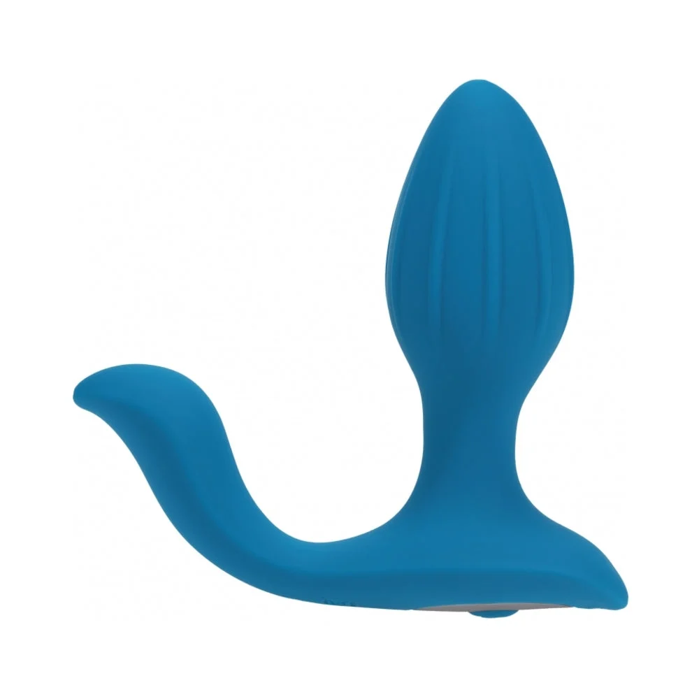 LEVELZ Vibrating and Rotating Silicone Anal Plug, Teal