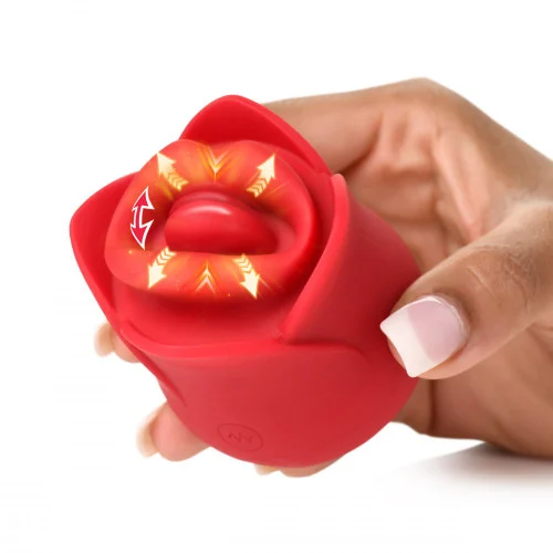 Lickgasm Sweet Kiss Red Rose Kissing and Vibrating Clitoral Stimulator