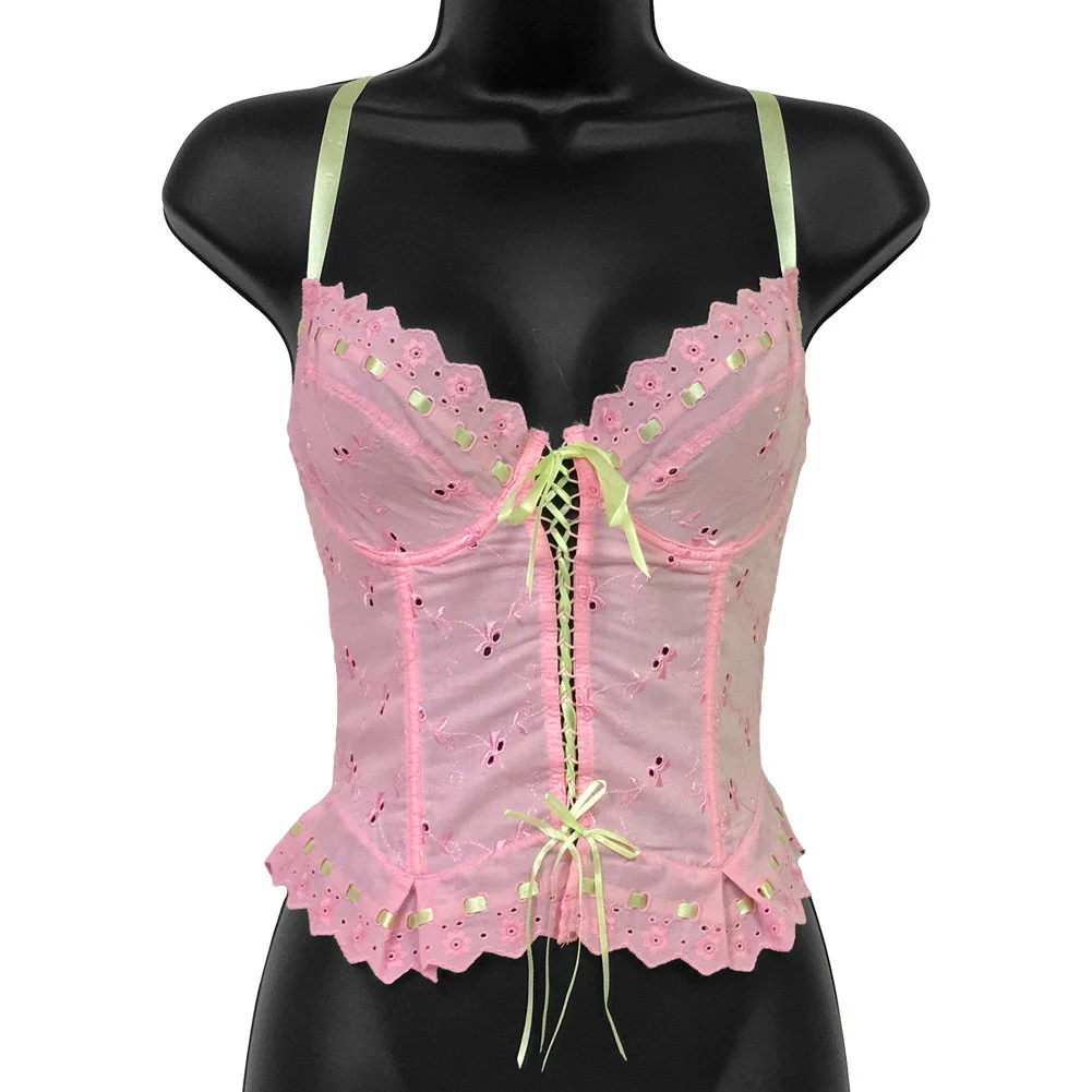 Lost In Paradise Bone Underwire Bustier, 34C, Pink