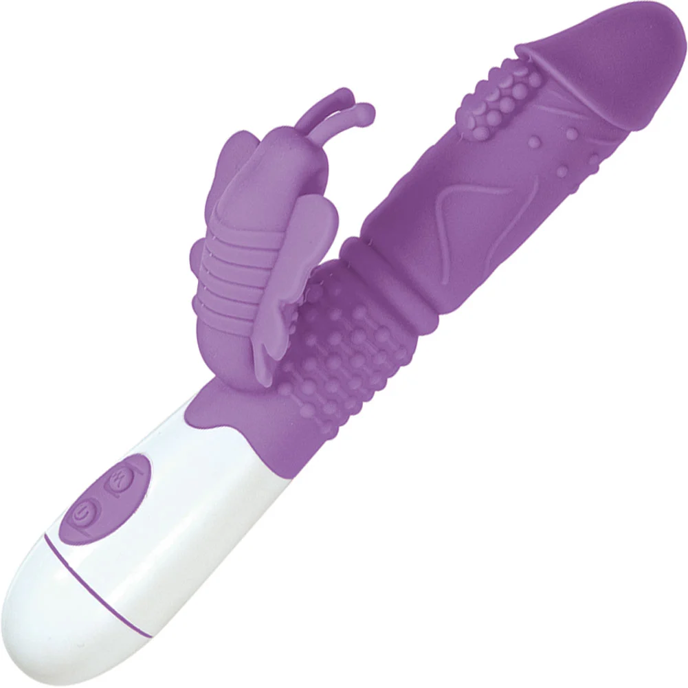 Lotus Sensual Massagers No 4 Dual Action Vibrator, 8", Purple