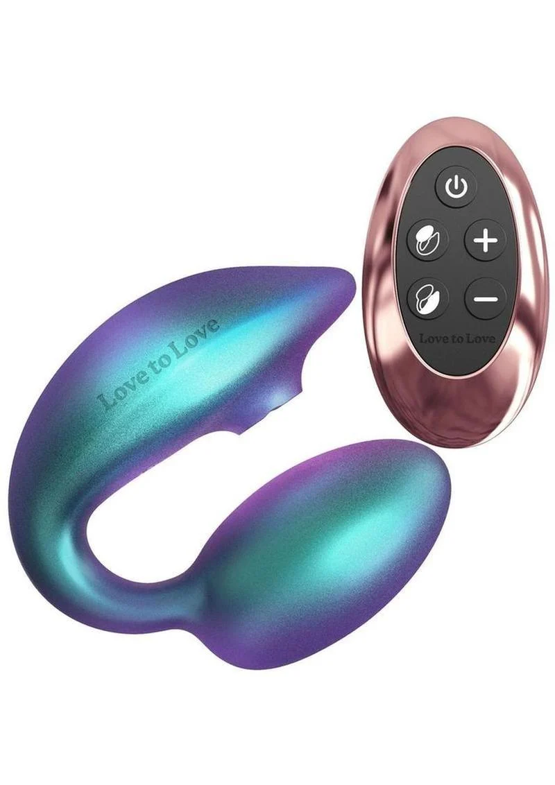 Love to Love Wonderlover Rechargeable Silicone Dual Vibrator with Remote - Iridescent Night
