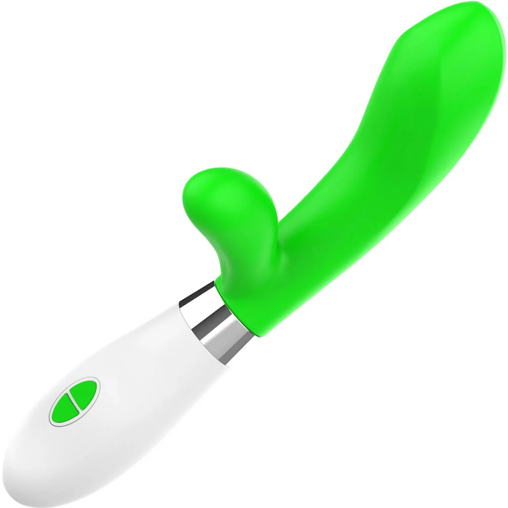 Luminous Achilles Ultra Soft Silicone 10 Speeds Vibrator, 8.25", Green