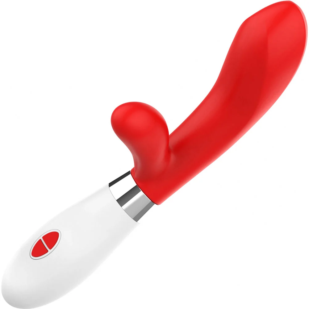 Luminous Achilles Ultra Soft Silicone 10 Speeds Vibrator, 8.25", Red