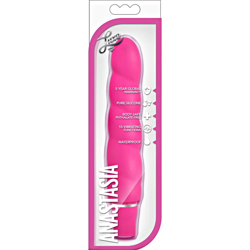 Luxe Anastasia Silicone Vibrator, 6.5", Pink
