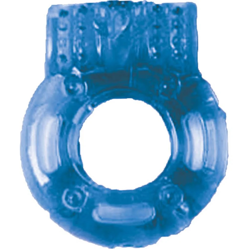 Macho Stretchy Vibrating Penis Ring, Blue