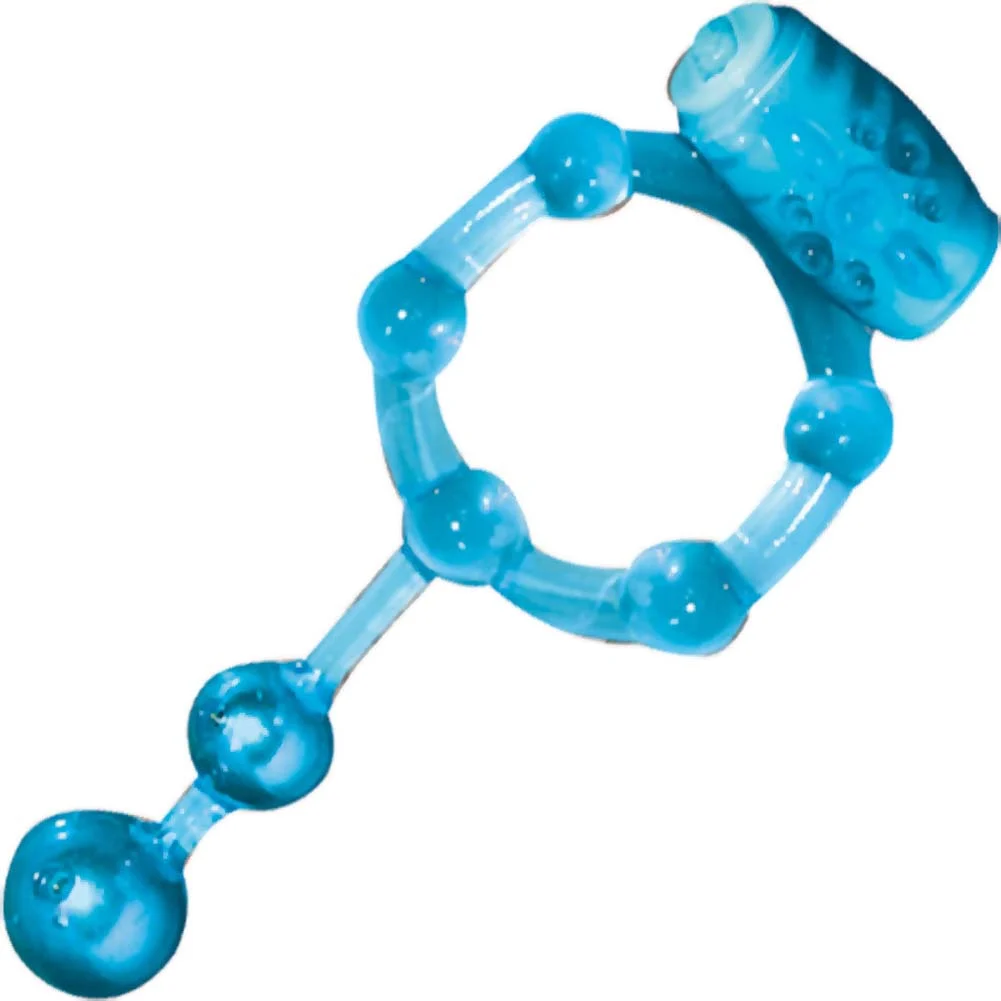 Macho Ultra Erection Keeper Waterproof Vibrating Penis Ring, Blue