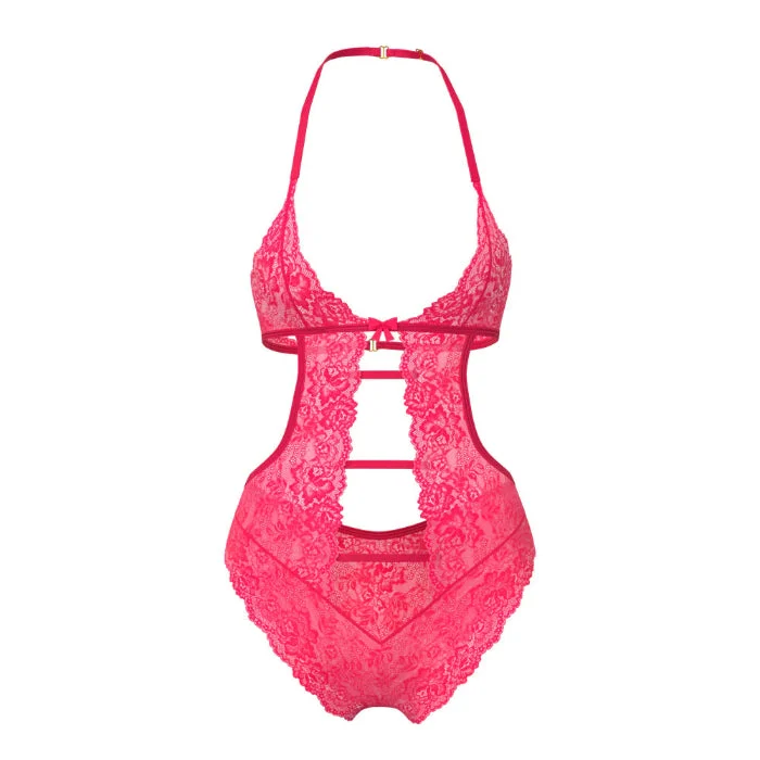 Magic Silk Get It Girl Halter Teddy with Snap Crotch