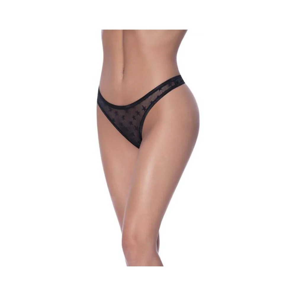 Magic Silk Love Star High Leg High Waist Micro Tanga Black