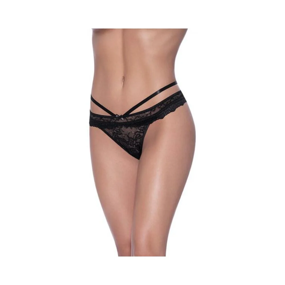 Magic Silk Ooh La Lace Peek-a-boo Cheeky Panty Black