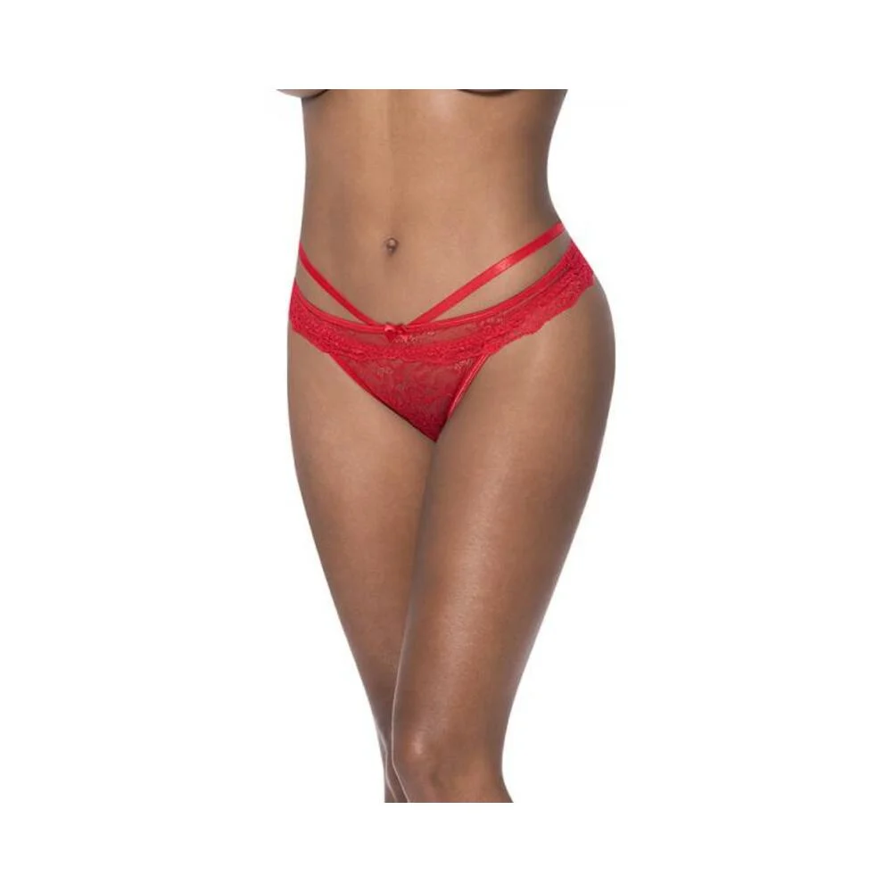 Magic Silk Ooh La Lace Peek-a-Boo Cheeky Panty Red