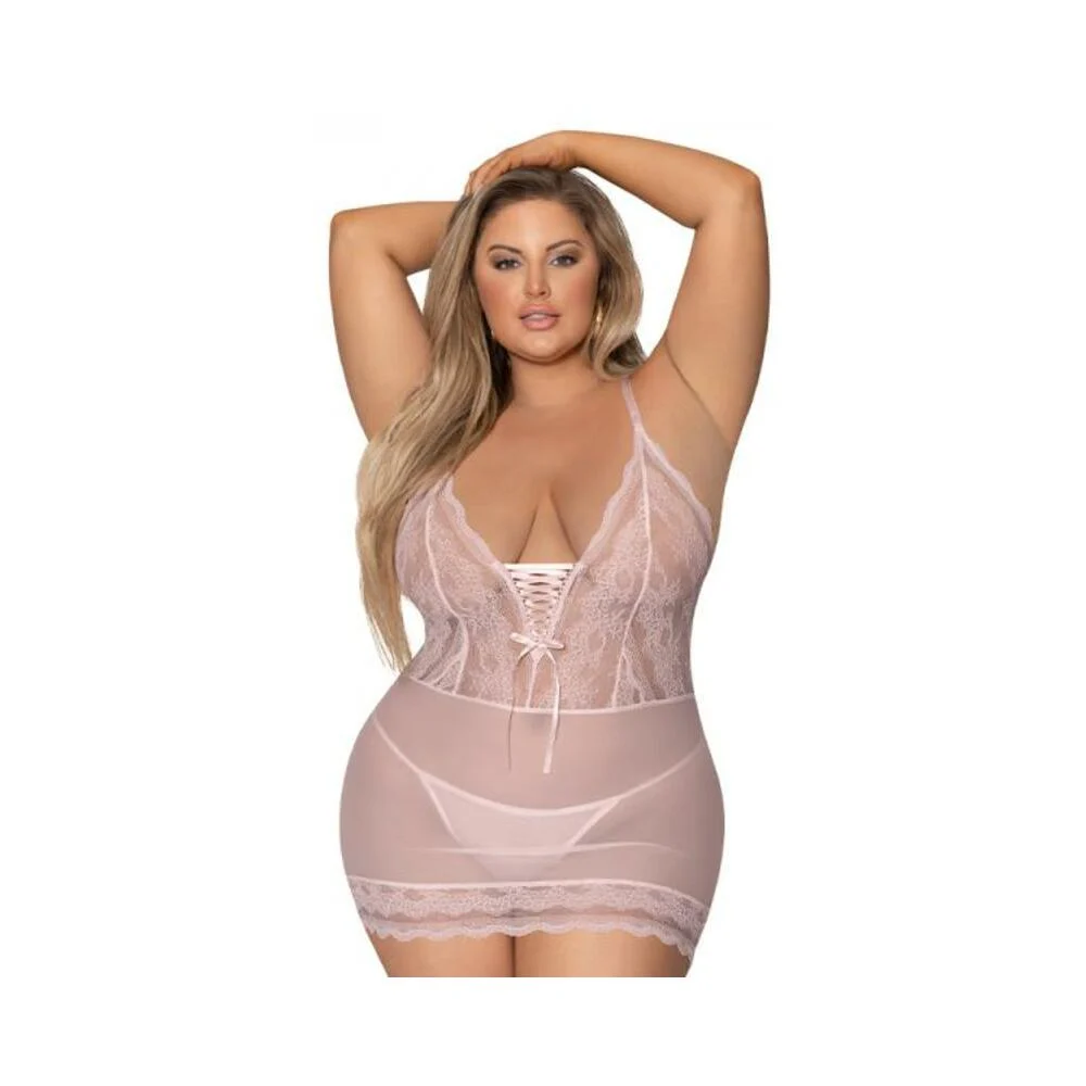 Magic Silk Seabreeze Lace-Up Chemise & G-String