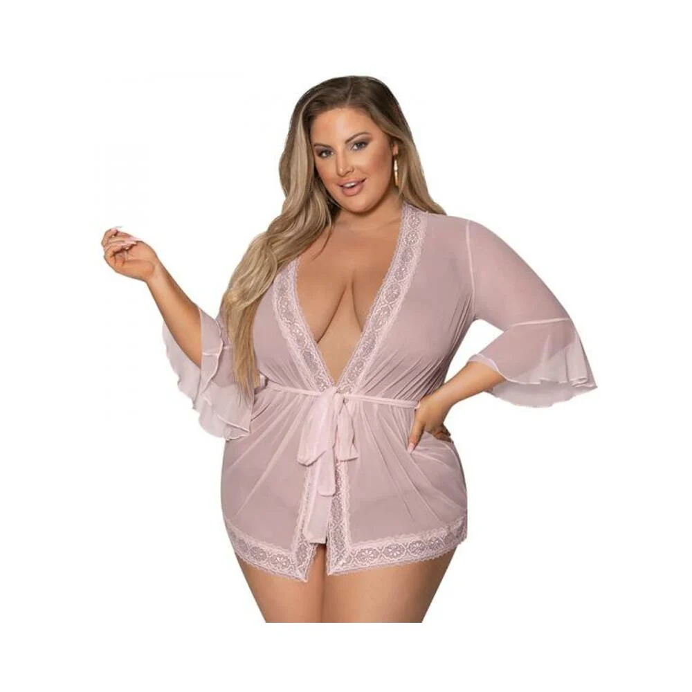 Magic Silk Seabreeze Robe With Lace Trim