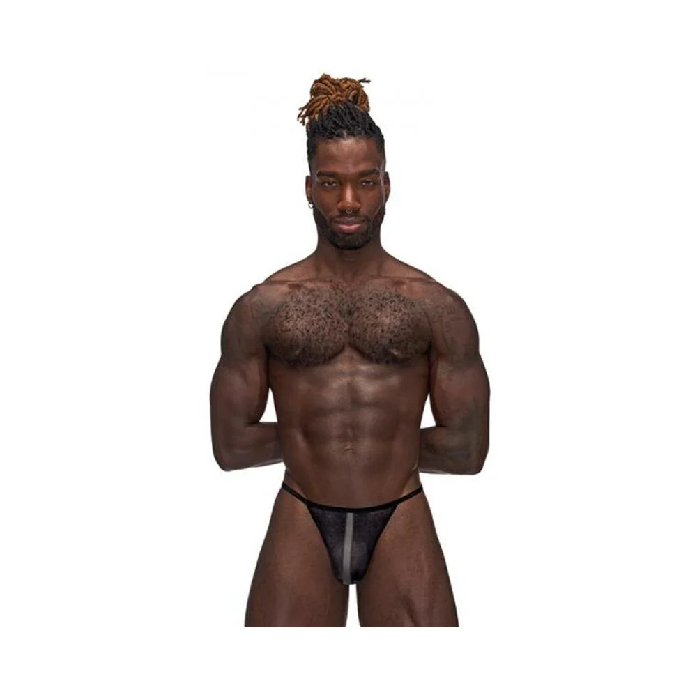 Male Power Landing Strip Micro Thong Black