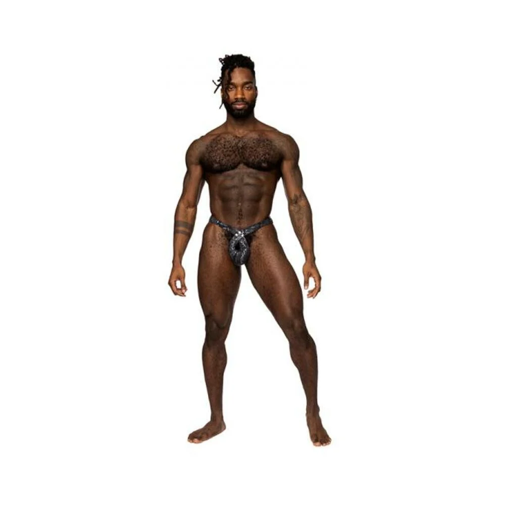 Male Power S'naked Criss Cross Thong Black/Blue