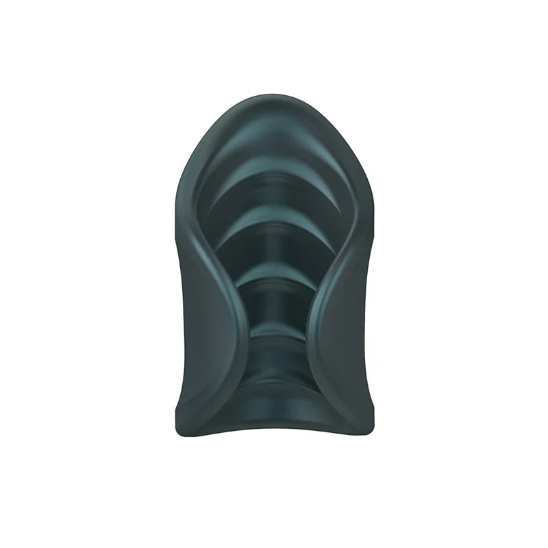 MAN WAN Starter Travel Size Silicone Vibrating Masturbator Pine Grey