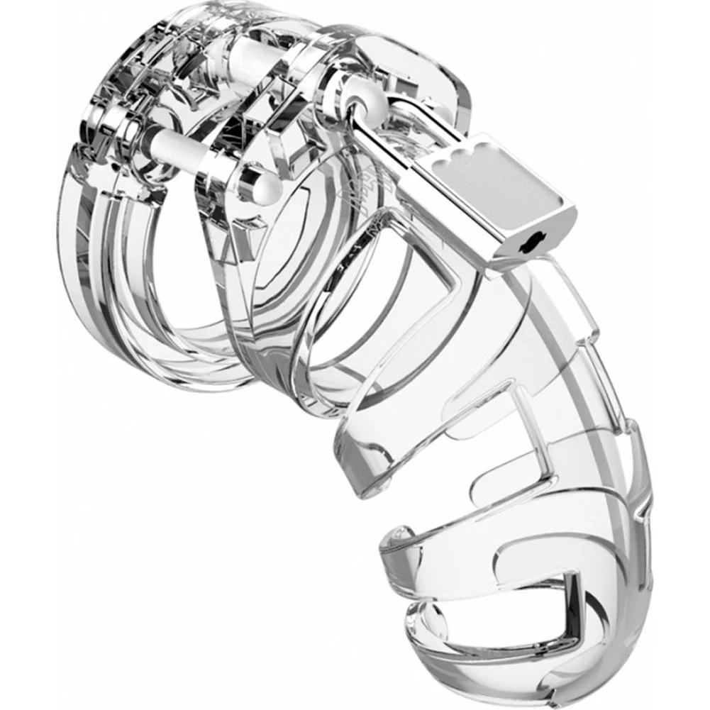 ManCage Model 02 Chastity Penis Cage, 3.5", Clear